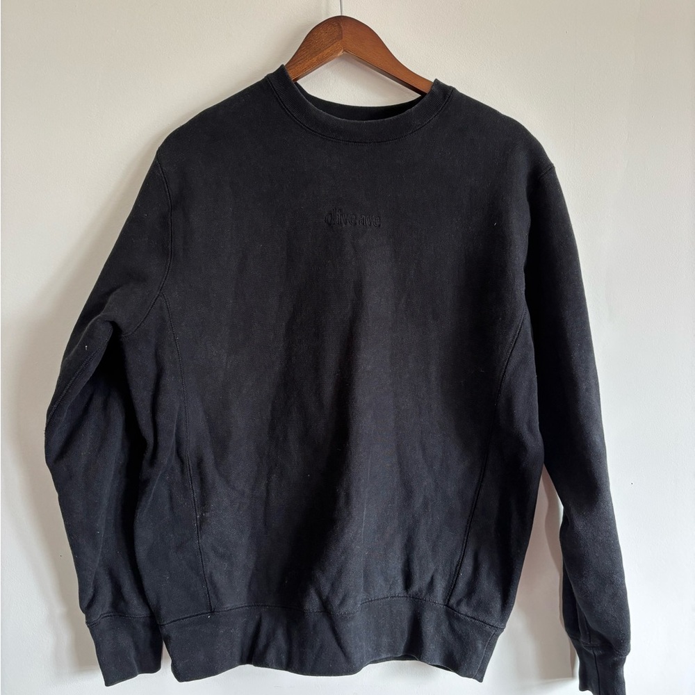 Black Men's Crewneck Sweater - Olive Ave